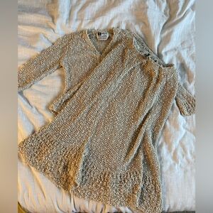 Pallas Original Hand Loomed 100% Pure Irish Linen Large Sweater & Skirt Ivory